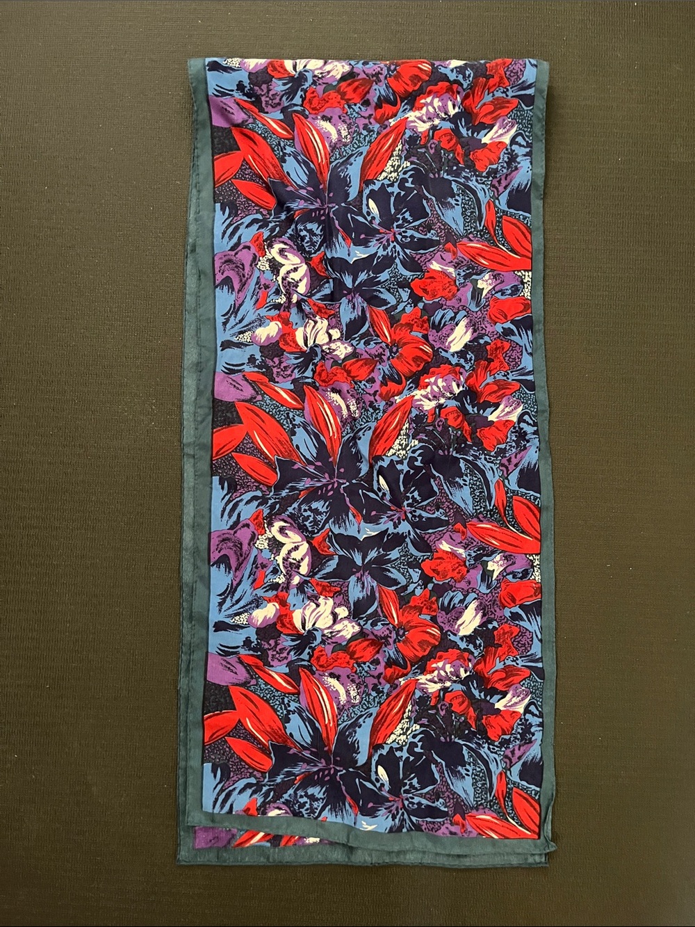Vintage 1980s Jacqueline Ferrar Silk Long Scarf